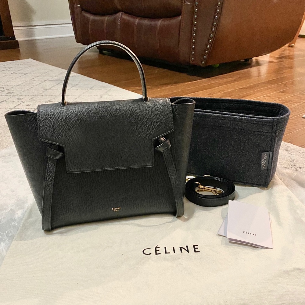 Celine Black Micro Belt bag + Samorga organizer